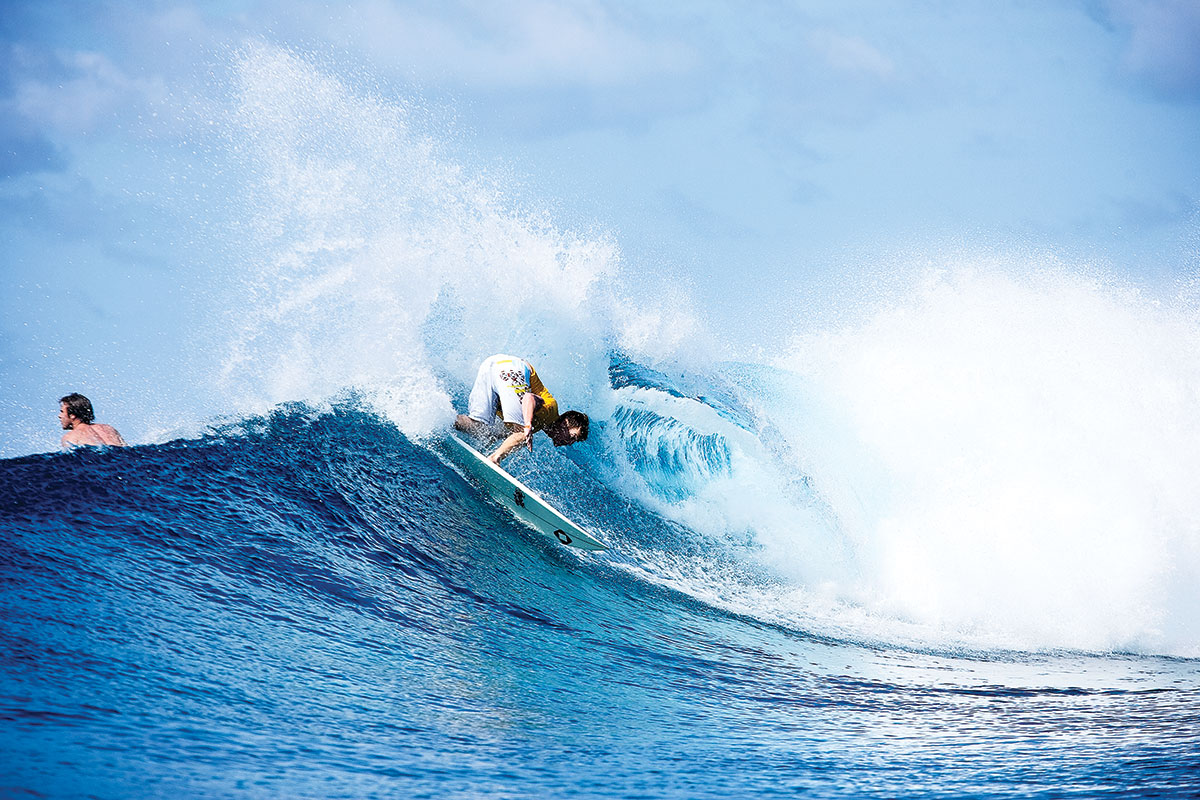 Reuben Pierce is probably the most drug and alcohol-free surfer around. Clean as a whistle in the Maldives Photo: Shield