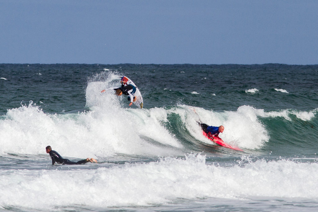 Oli Adams doing an air as a learner surfer drops in